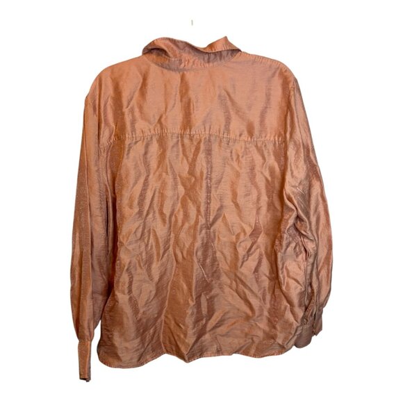 Chico's Blouse Women's‎ Size 2X Long Sleeve Shiny Button Down Pink Chicos 4 - Picture 2 of 4